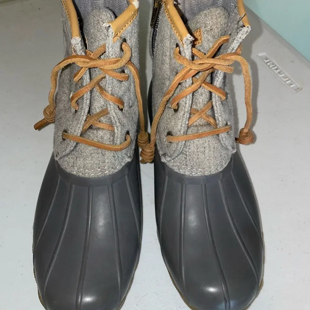 Sperry girls saltwater wool embossed top winter  boots duck sz 3 shoes kids